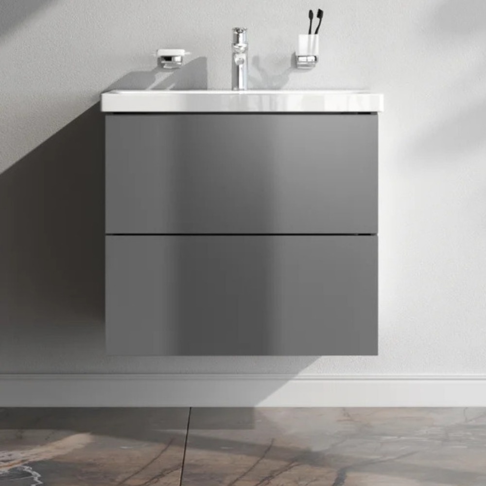 Мебель для ванной AM.PM Gem 60 подвесная, 2 ящика, цвет графит матовый - фото 1