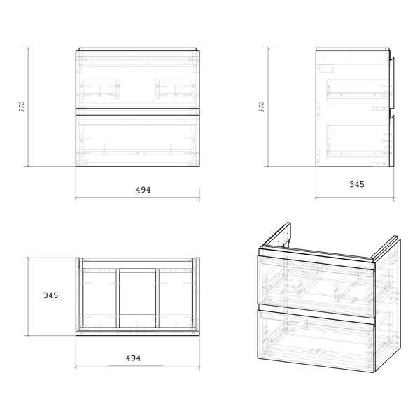 Мебель для ванной Cersanit Moduo 50х35, цвет белый - фото 1