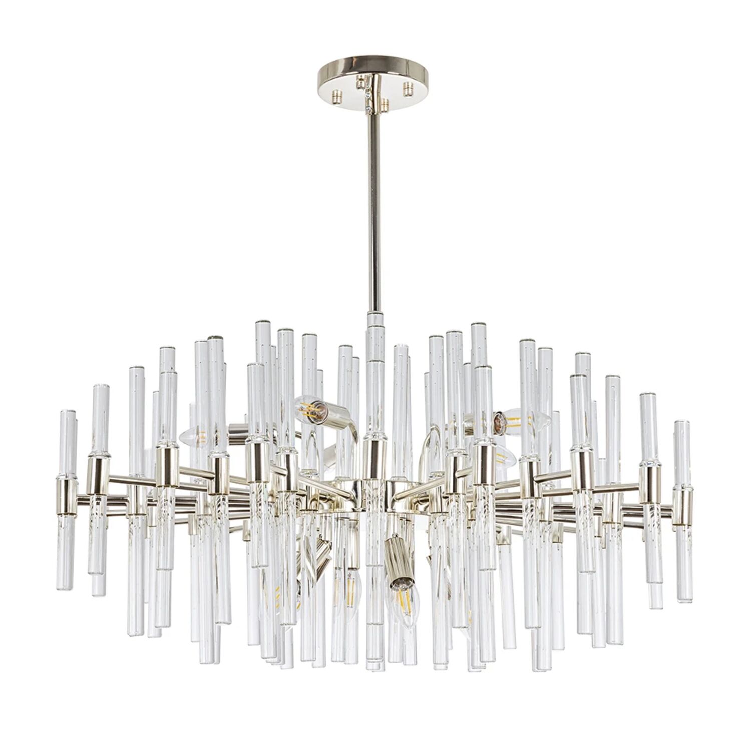 Подвесная люстра Arte Lamp Matilda A1064PL-12CC, арматура хром, плафон стекло прозрачное