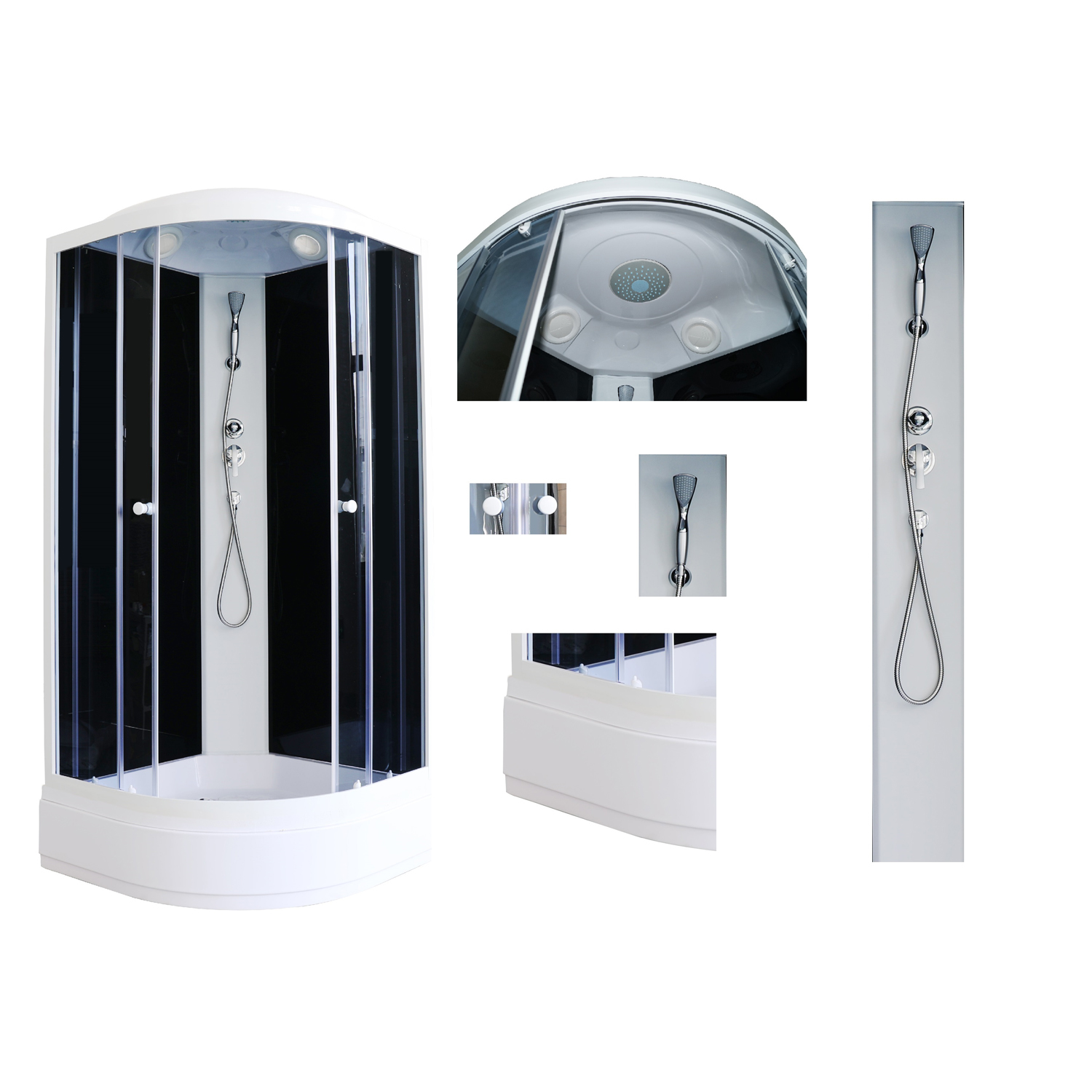 Душевая кабина Parly Classic Эконом ECM921 90x90, стекло тонированное, профиль белый