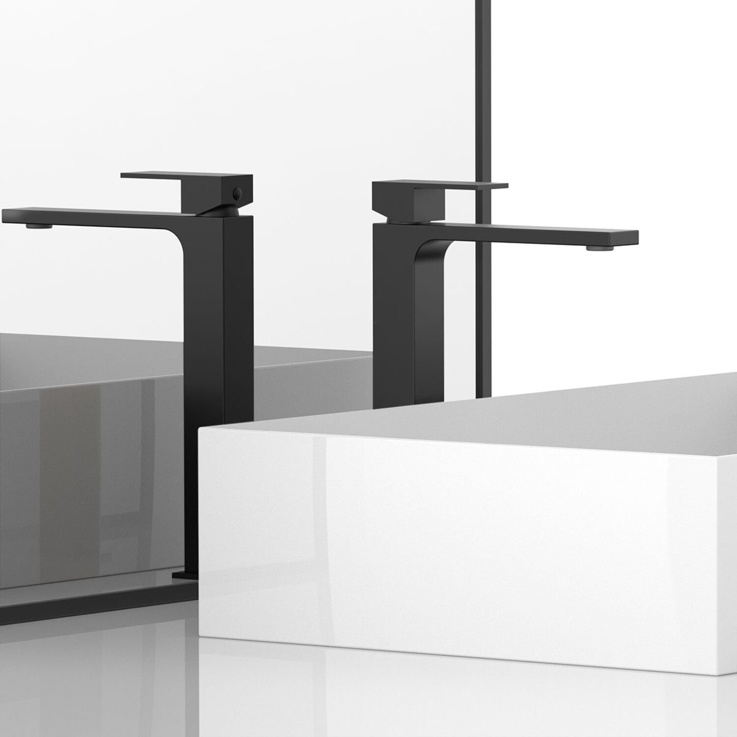 Смеситель Vincea Cube VBF-1C02MB для раковины, цвет черный - фото 1