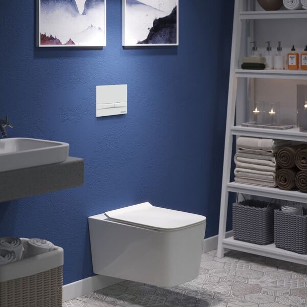 Кнопка смыва Berges Novum F4 040054 для унитаза, цвет белый Soft Touch - фото 1