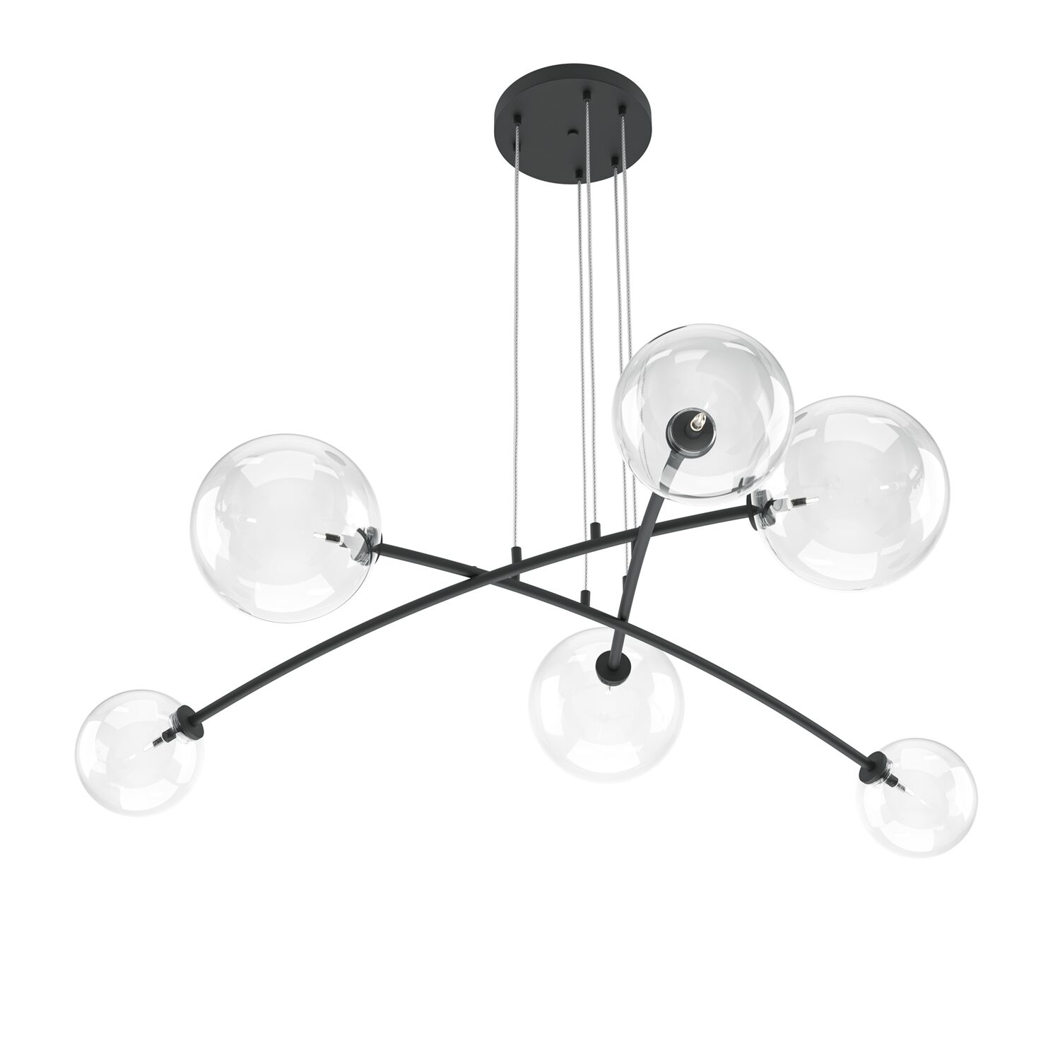 Подвесной светильник Maytoni Mood MOD172PL-06B, арматура черная, профиль стекло прозрачное