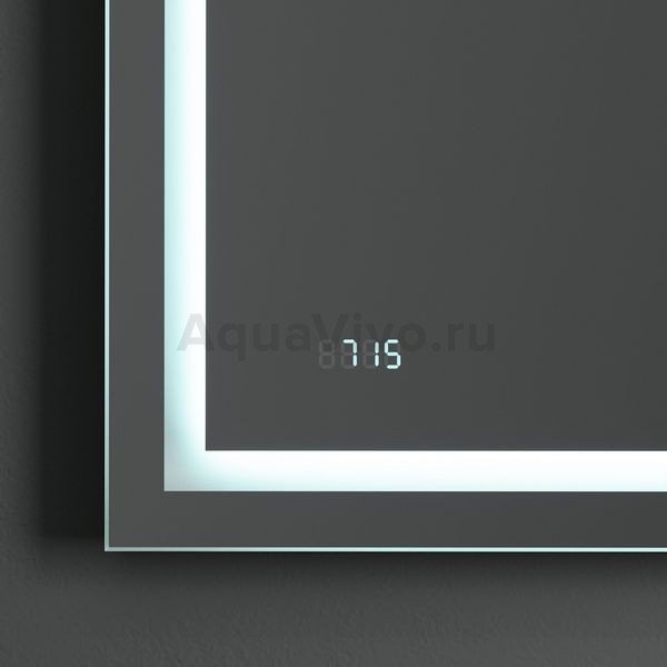 Зеркало AM.PM Gem 65x70 с подсветкой, часами и косметическим зеркалом - фото 1
