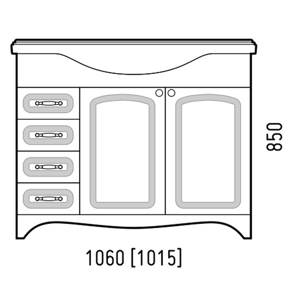 Мебель для ванной Corozo Классика 105, цвет белый