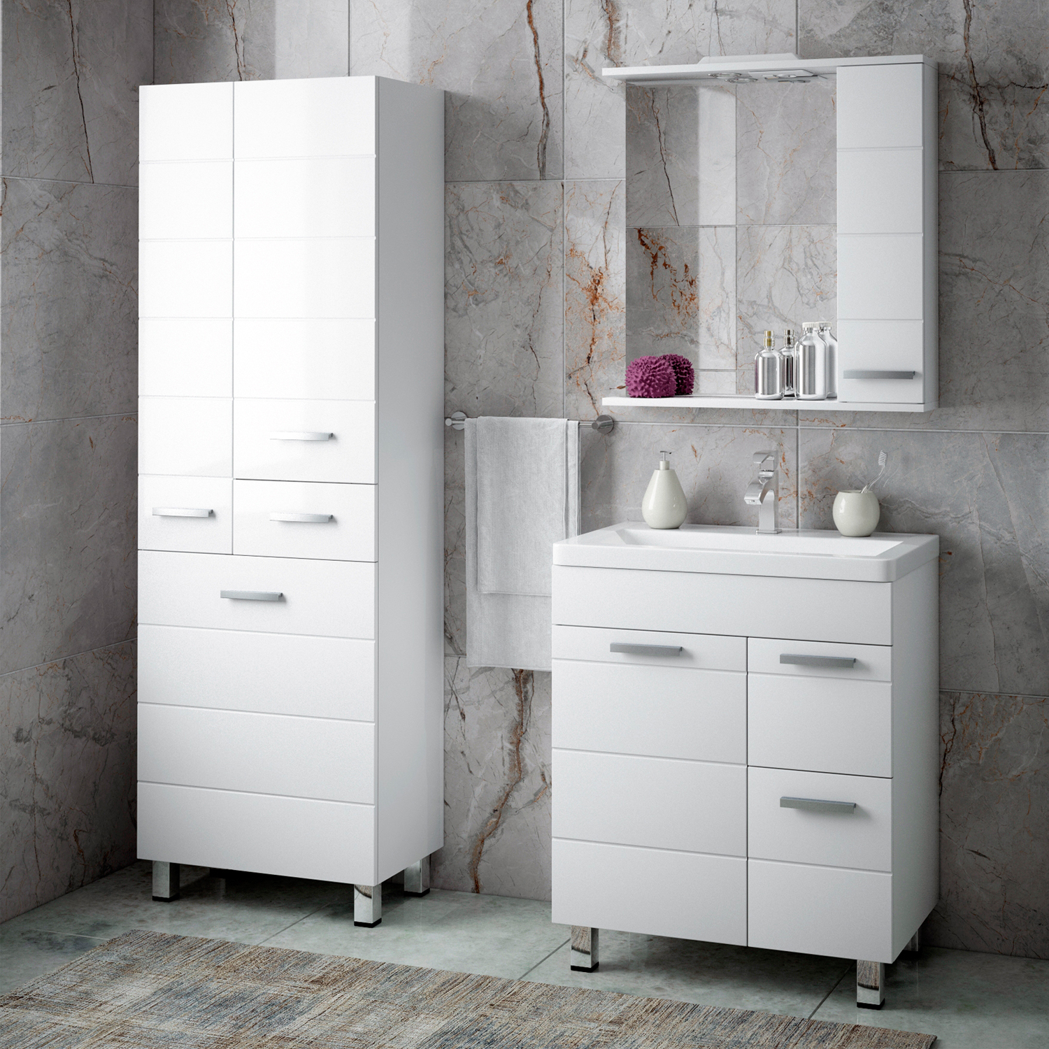 Мебель для ванной Corozo Денвер 70, цвет белый