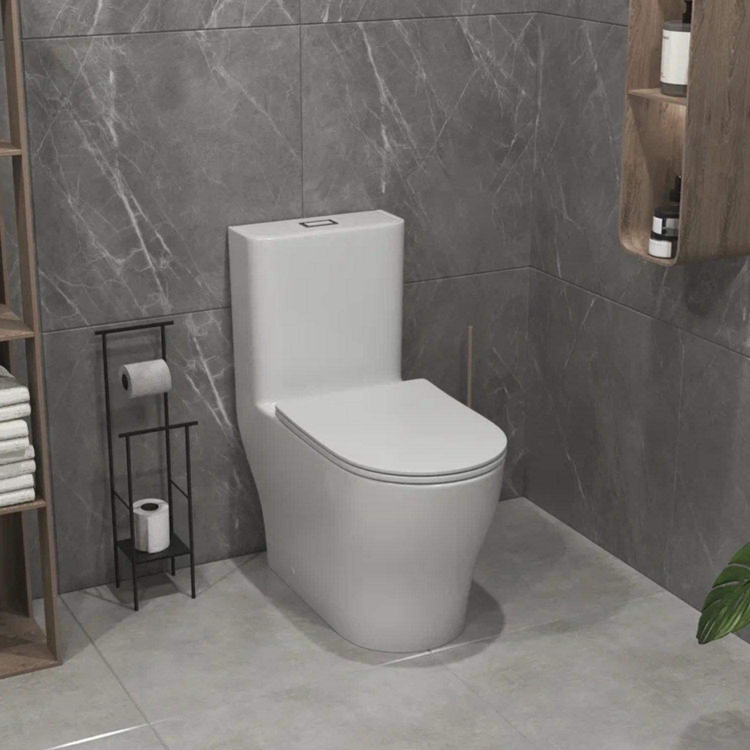 Унитаз-моноблок Joki Palace T JK86382100 напольный, безободковый, смыв Торнадо, с сиденьем микролифт, цвет белый