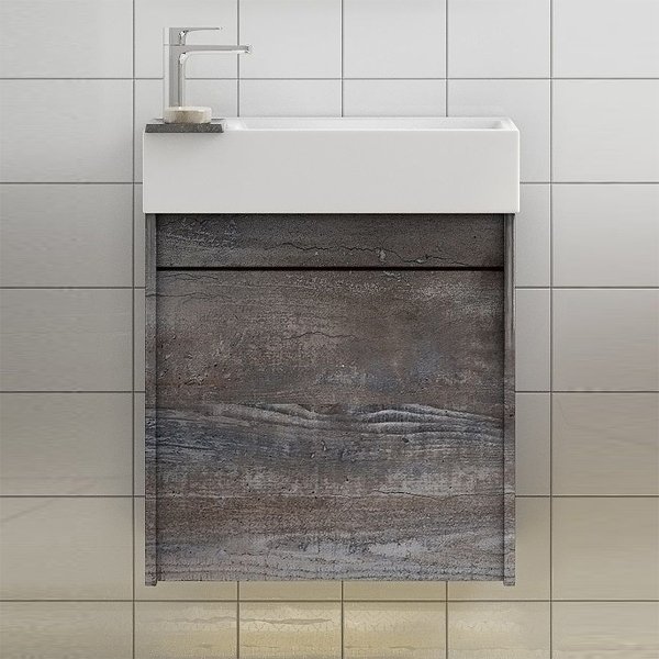 Мебель для ванной Art & Max Family 40 подвесная, с дверцей, цвет бетон экзотик - фото 1
