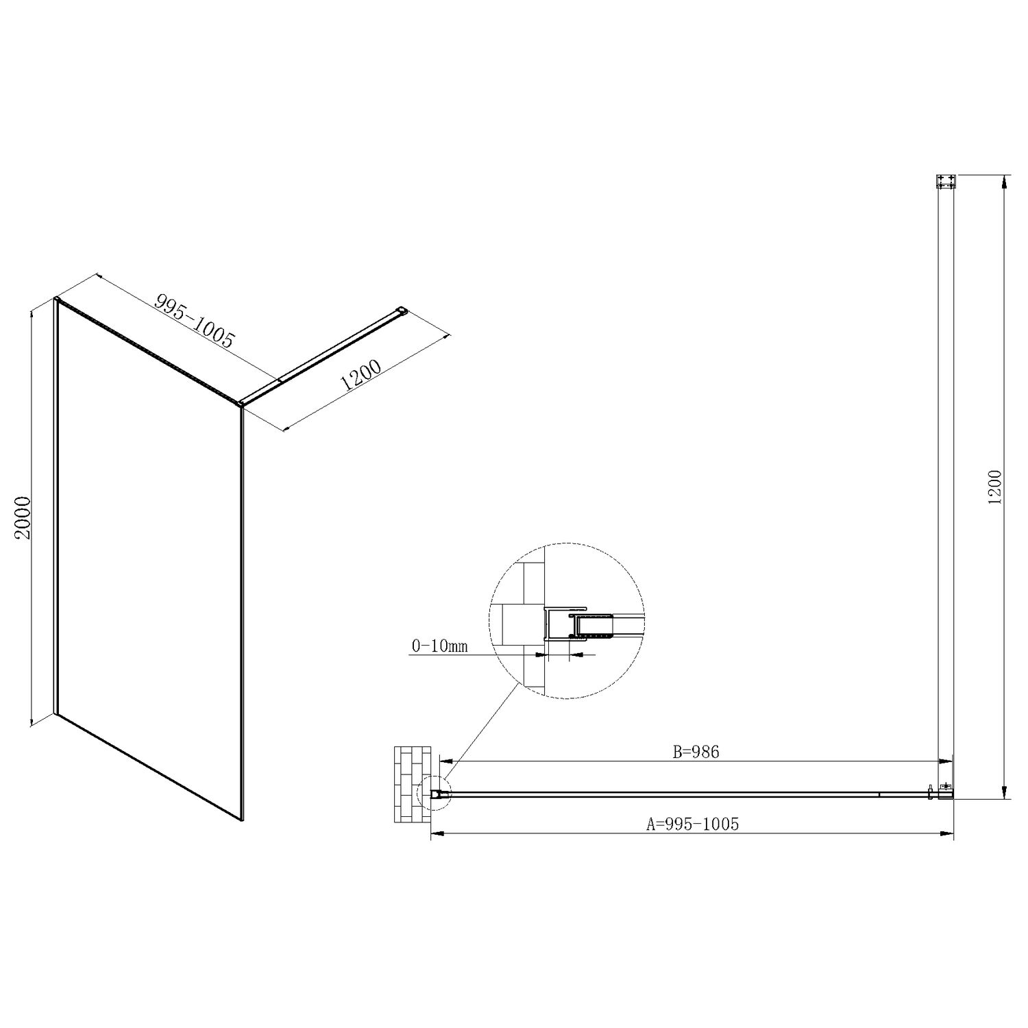 Душевая перегородка Vincea Walk-In VSW-7HS 100x200, стекло ламинированное с золотыми нитями, профиль брашированное золото - фото 1