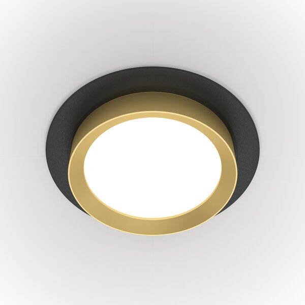 Точечный светильник Maytoni Technicali Hoop DL086-GX53-RD-BG, арматура черная с золотом