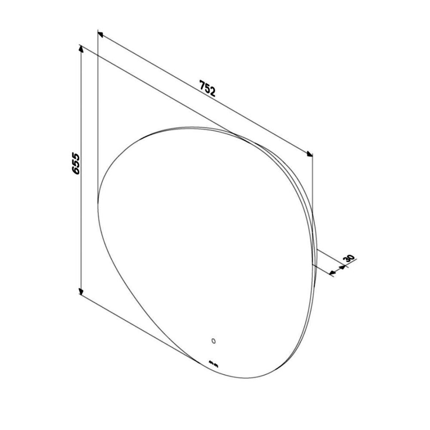 Зеркало AM.PM X-Joy 75x65, с подсветкой, с диммером - фото 1