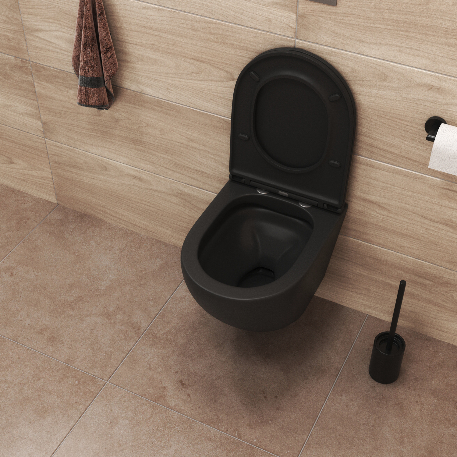 Комплект: Инсталляция Grohe 38772001 кнопка хром+Stella JK1111019MB черный унитаз - фото 1