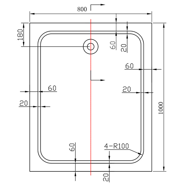 Поддон для душа Vincea VST-2AR 100x80, акриловый, цвет белый - фото 1