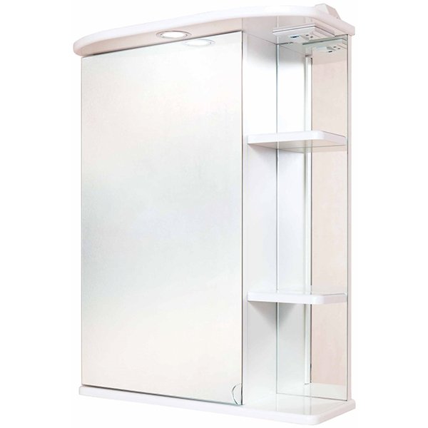 Шкаф-зеркало Оника Карина 60.01, левый, с подсветкой, цвет белый