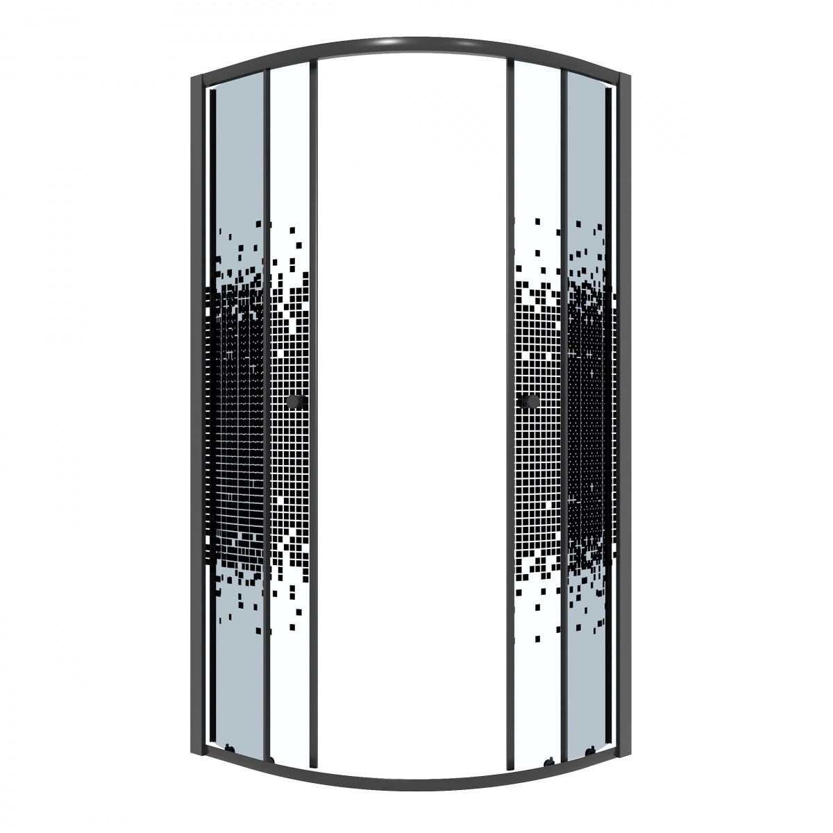 Душевой уголок Niagara Eco NG-1003-14 Black 80х80, стекло мозаика, профиль черный матовый - фото 1
