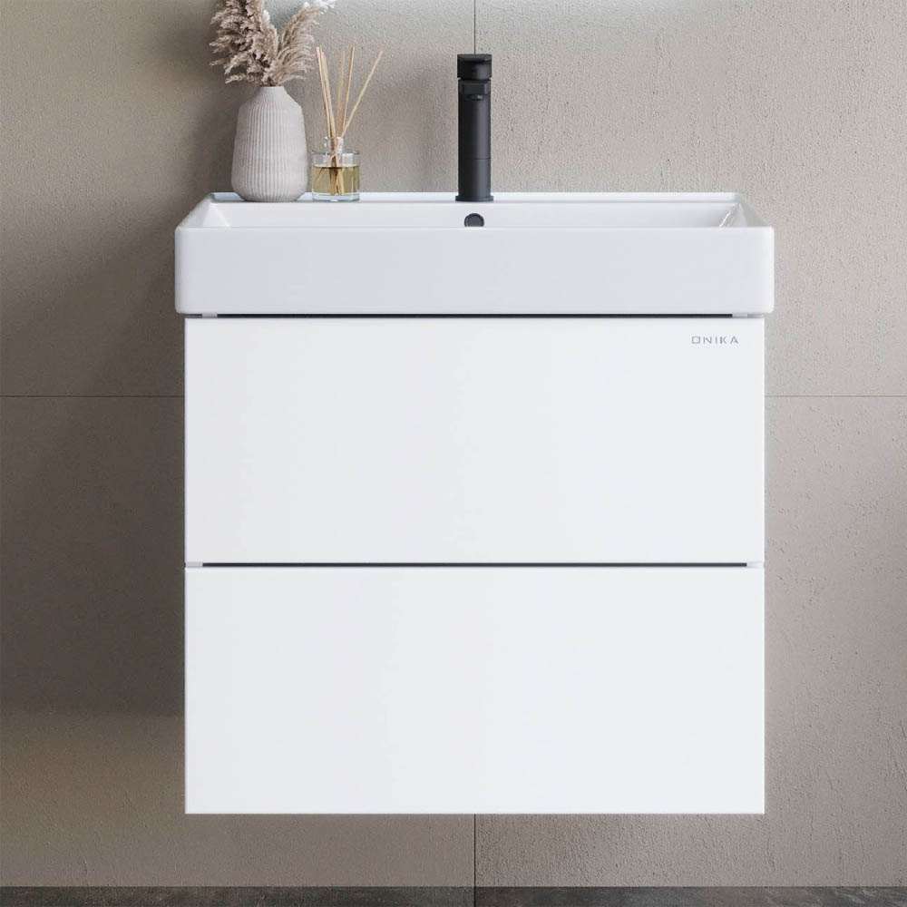 Тумба под раковину Оника Эсквана 65, подвесная, цвет белый