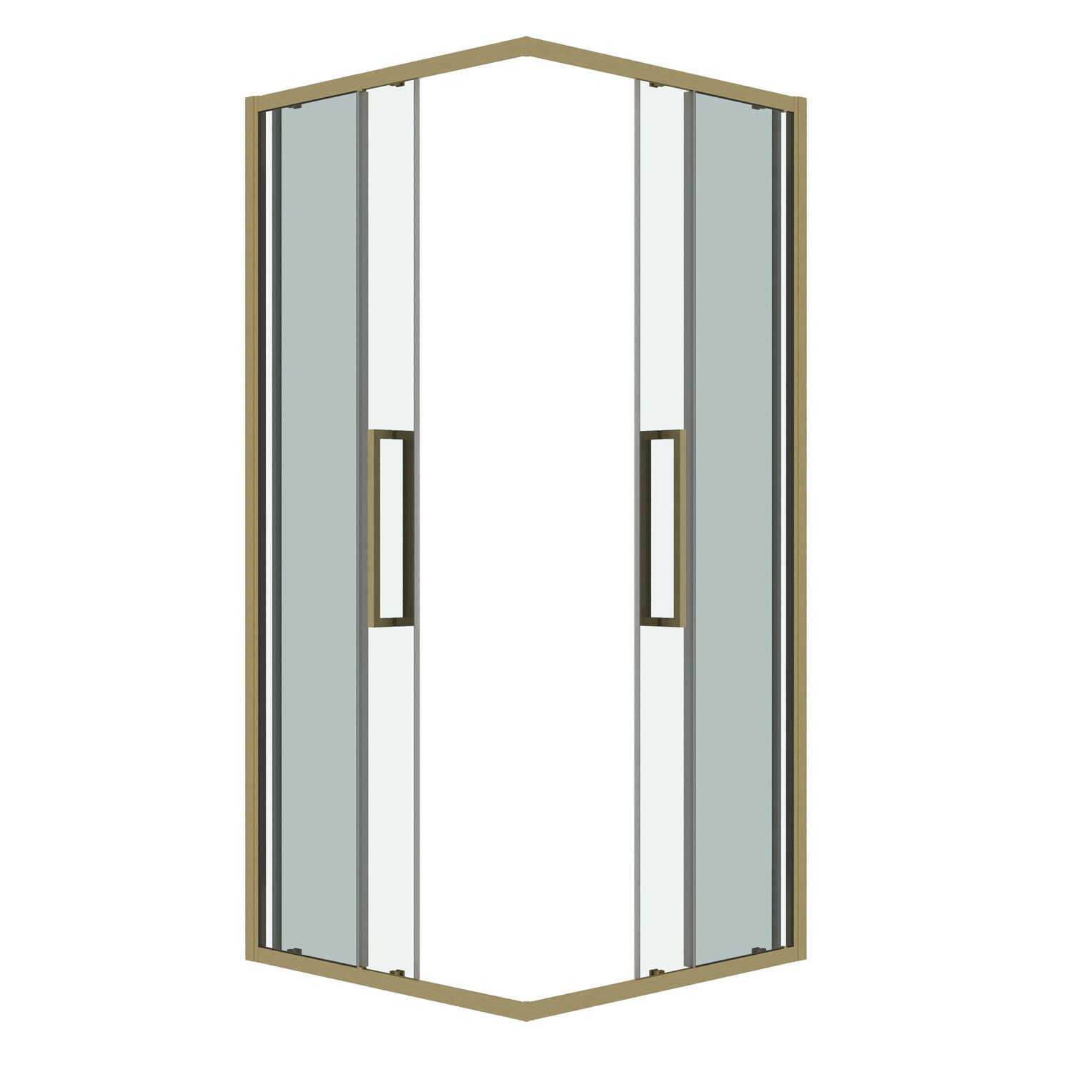 Душевой уголок Grossman Cosmo 300.K33.02.1010.32.00 100х100, стекло прозрачное, профиль золото сатин
