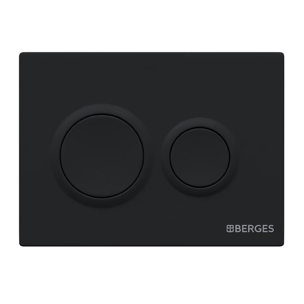 Комплект Berges 043390 унитаза Okus Rimless с сиденьем микролифт и инсталляции Novum с черной кнопкой O5 Soft Touch - фото 1