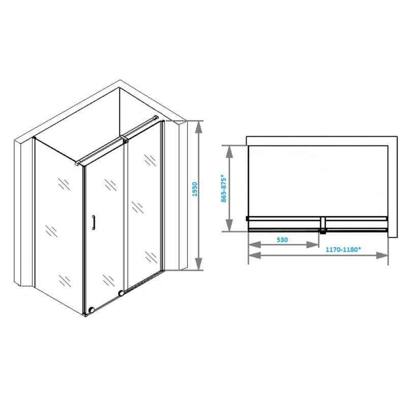 Душевой уголок CeruttiSPA Premiata 120-8 120x90, стекло прозрачное, профиль хром глянцевый - фото 1