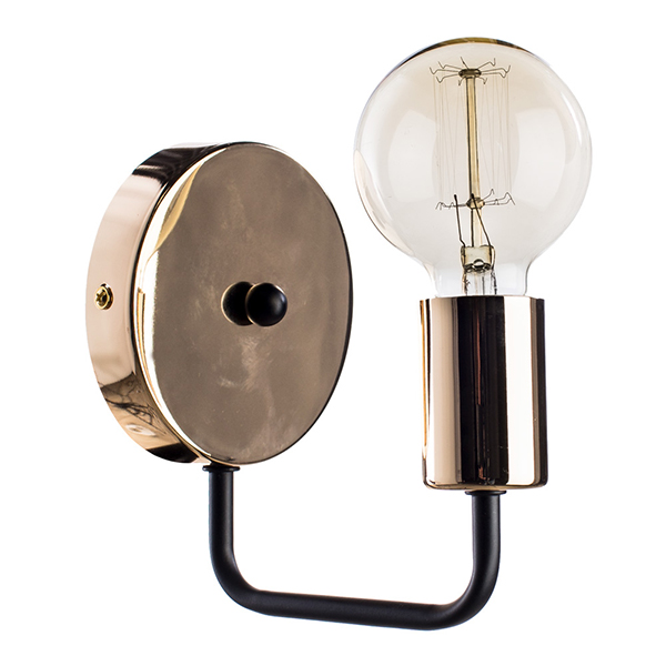 Бра Arte Lamp Gelo A6001AP-1BK, арматура черная / золото, 10х15 см