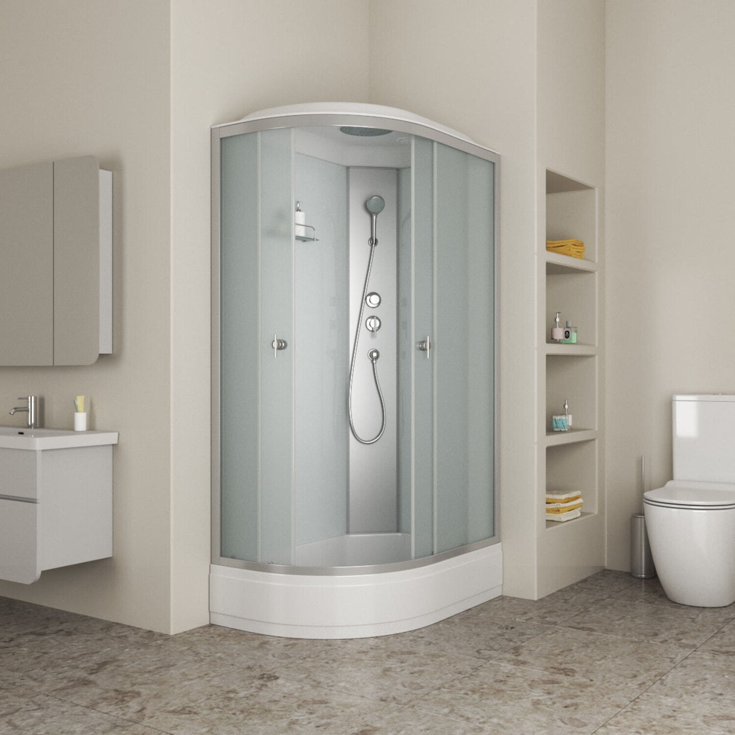 Душевая кабина Niagara Eco E120/80/26R/MT 120х80, правая, стекло матовое, профиль хром матовый