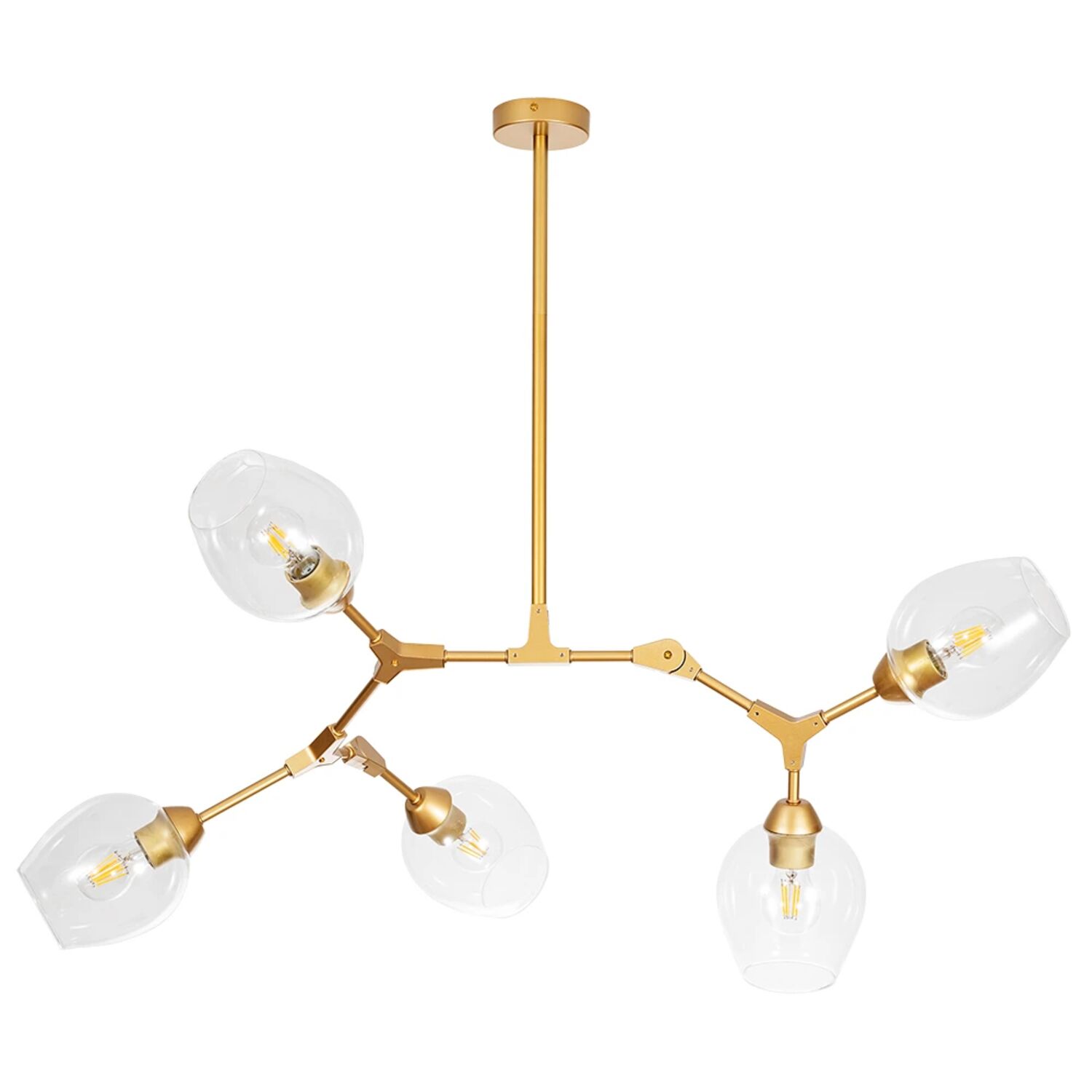 Подвесная люстра Arte Lamp Yuka A4103SP-5GO, арматура золото, плафон стекло прозрачное