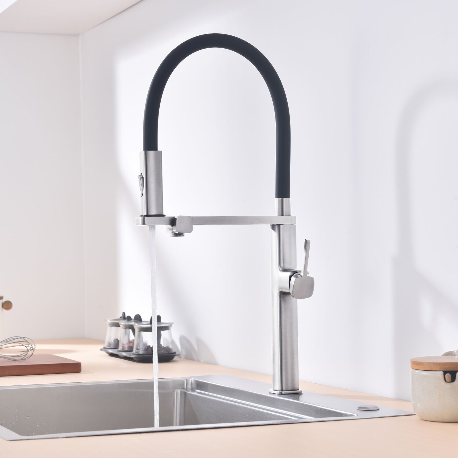 Смеситель Vincea VKF-119CH для кухни, с гибким изливом, цвет хром - фото 1