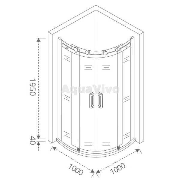 Душевой уголок Good Door Altair R-TD-100-C-CH 100х100, стекло прозрачное, профиль хром