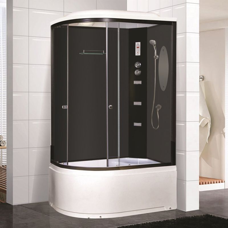 Душевая кабина Niagara Ultra NG-214-01RN 120х80, правая, стекло тонированное, профиль черный, с крышей, с гидромассажем, с пультом управления