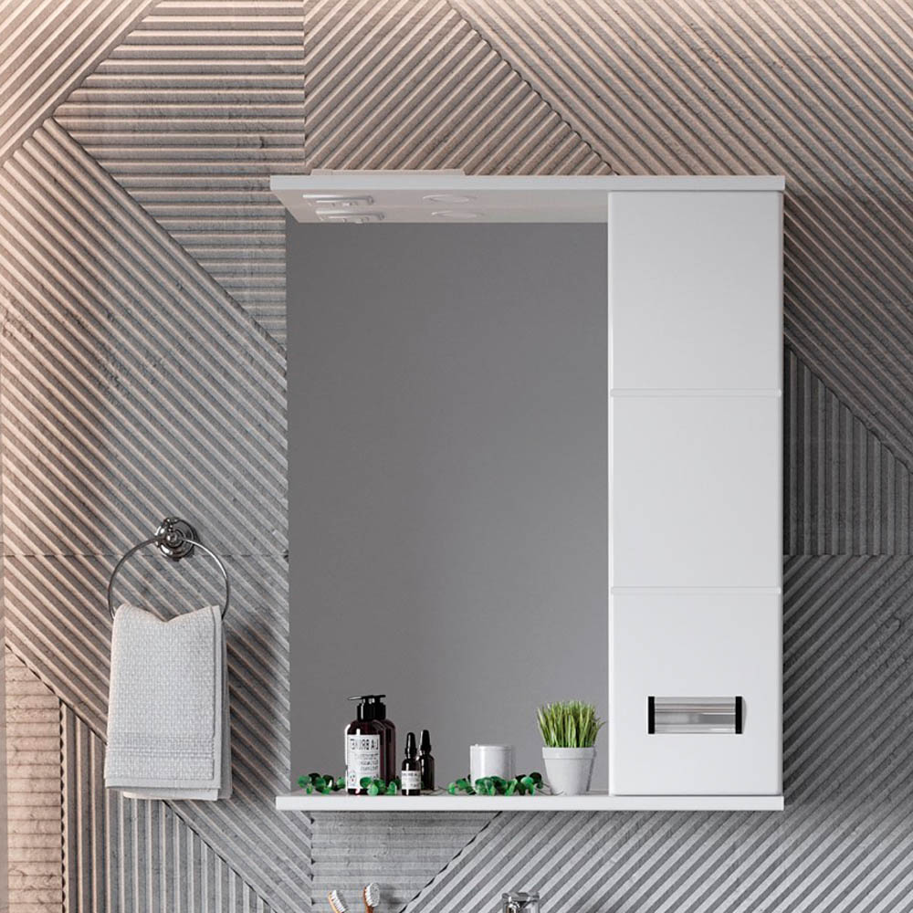 Мебель для ванной Оника Балтика-Квадро 55, цвет белый / хром