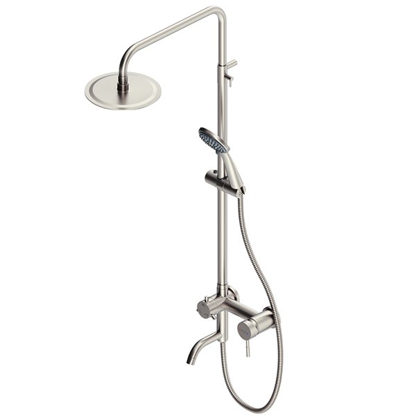 Душевая стойка Dorff Logic D0703000SS с верхним душем, смесителем, цвет хром