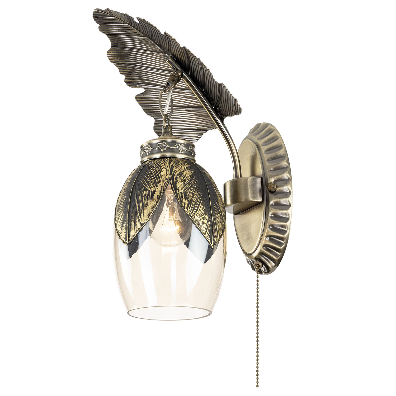 Бра Citilux Garuda CL420313, арматура бронза, плафоны стекло шампань - фото 1