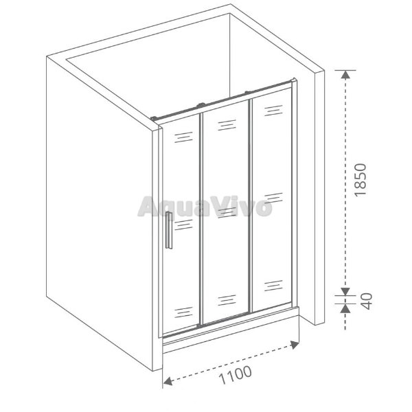 Душевая дверь Good Door Orion WTW-110-G-CH 110, стекло грейп, профиль хром - фото 1