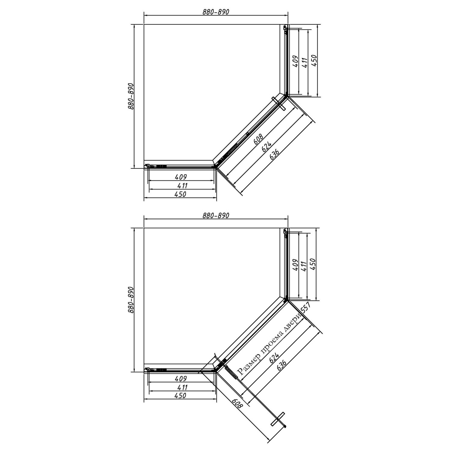 Душевой уголок Vincea Slim-N VSP-4SN 90x90, стекло прозрачное, профиль брашированный никель - фото 1