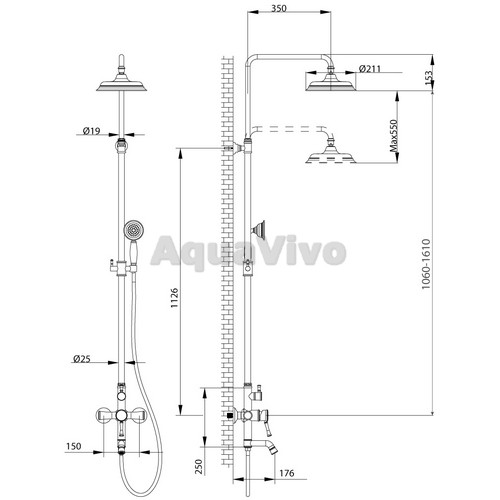 Душевая стойка Lemark Peretto LM6362RB - фото 1