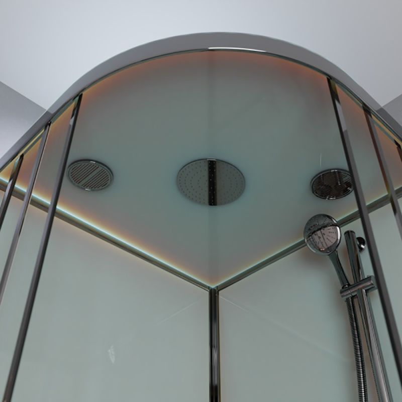 Душевая кабина Frank F409/1 М Brilliant 90x90, с полотенцедержателем, стекло матовое, профиль хром - фото 1