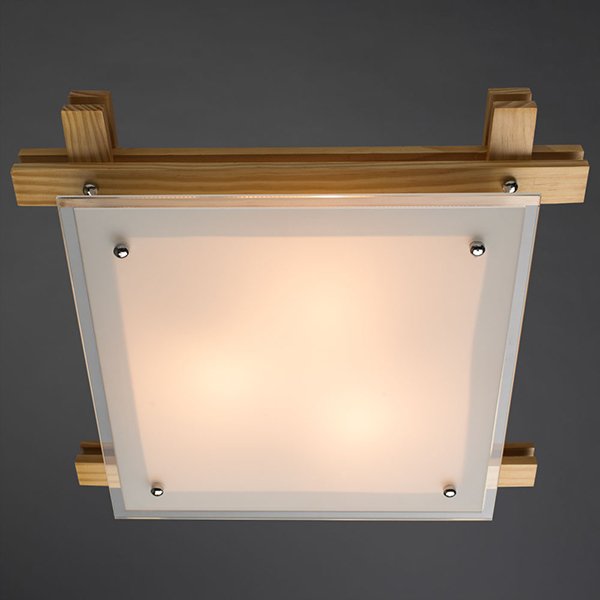 Потолочный светильник Arte Lamp Archimede A6460PL-3BR, арматура бежевая / хром, плафон стекло белое, 40х40 см - фото 1