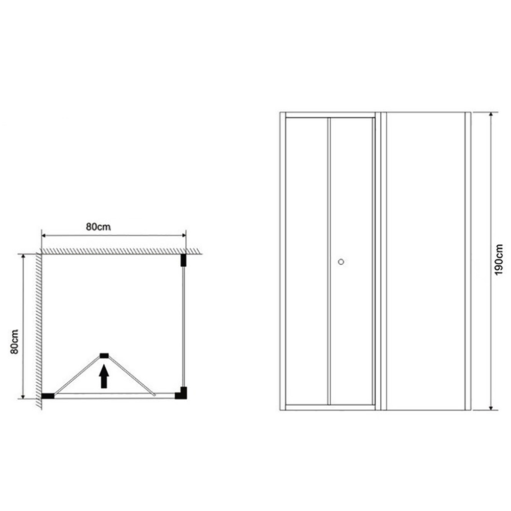Душевой уголок Grossman Alba 2 GR-8080 80x80, стекло прозрачное, профиль хром