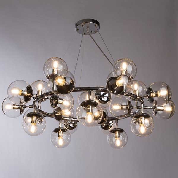 Подвесная люстра Arte Lamp Bolla A1664SP-25CC, арматура хром, плафоны стекло прозрачное, 100х100 см - фото 1