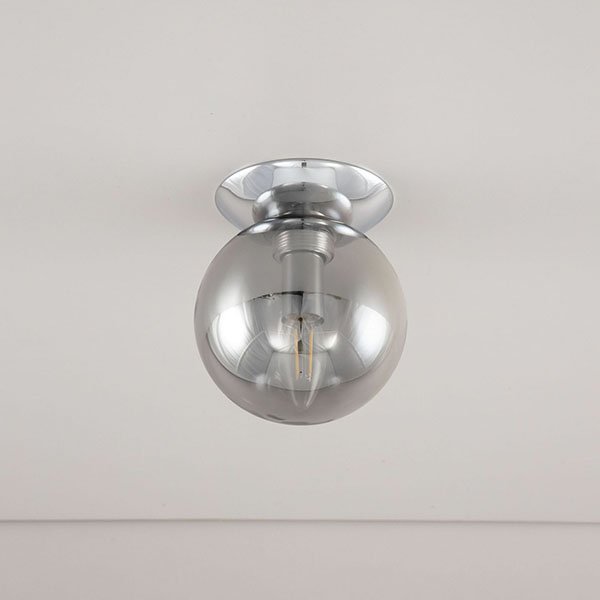 Потолочный светильник Citilux Томми CL102510, арматура хром, плафон стекло дымчатое, 15х15 см