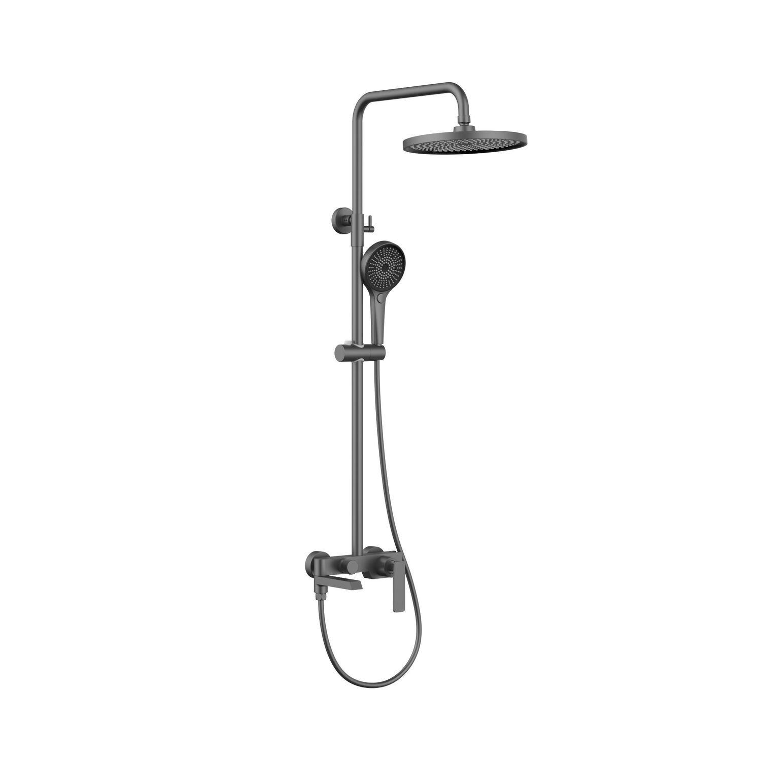 Душевая стойка Vincea VSFS-413GM, с верхним душем, смесителем, цвет вороненая сталь