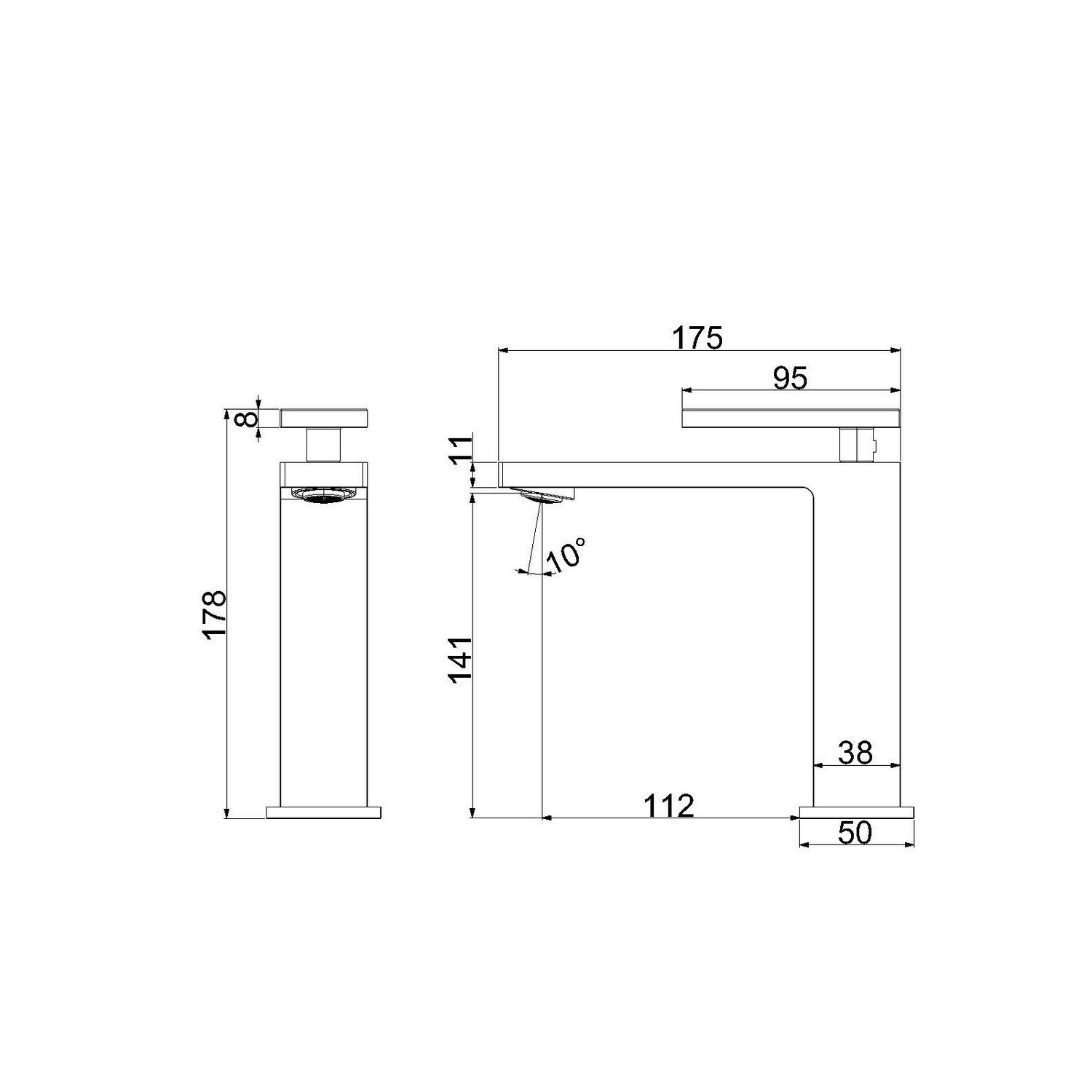Смеситель Vincea Rim VBF-2DS1BG для раковины, цвет брашированное золото - фото 1