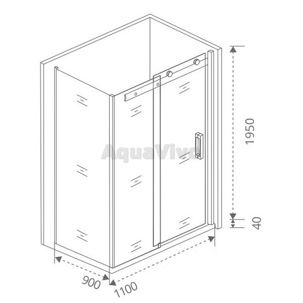 Душевой уголок Good Door Galaxy WTW+SP-C-CH 110x90, стекло прозрачное, профиль хром