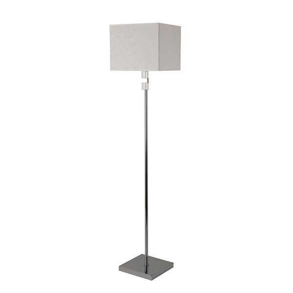 Торшер Arte Lamp North A5896PN-1CC, арматура хром, плафон ткань белая, 30х30 см