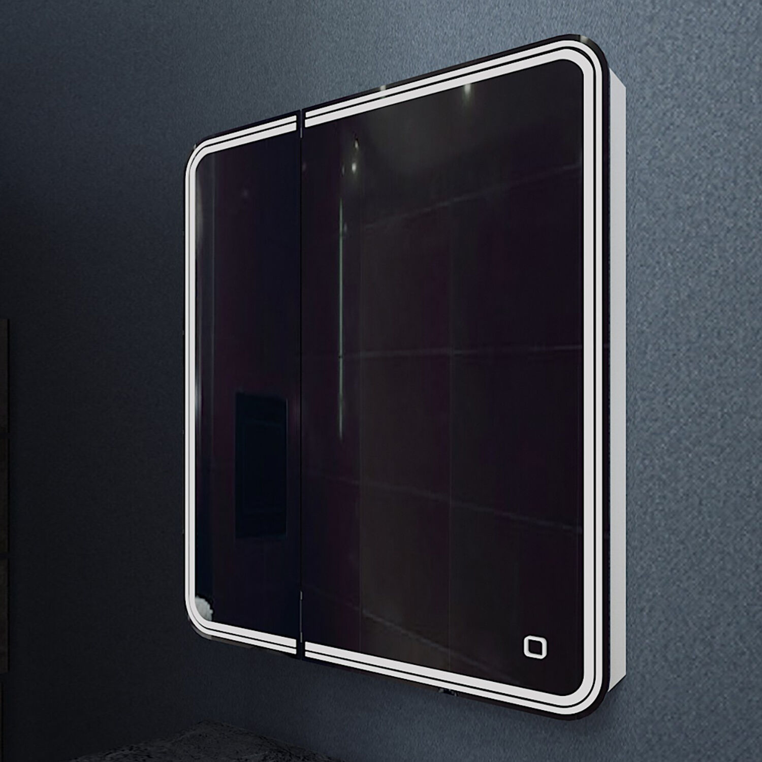 Шкаф-зеркало Mixline Адриана 70x80, правый, с подсветкой, цвет белый - фото 1