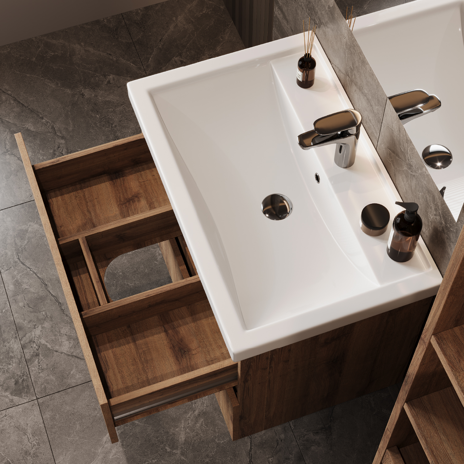 Тумба под раковину Оника Дарон 60, цвет дуб крафт золотой - фото 1