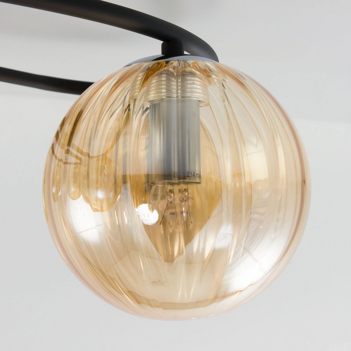Потолочная люстра Citilux Эрни CL122165, арматура черная, плафон стекло прозрачное