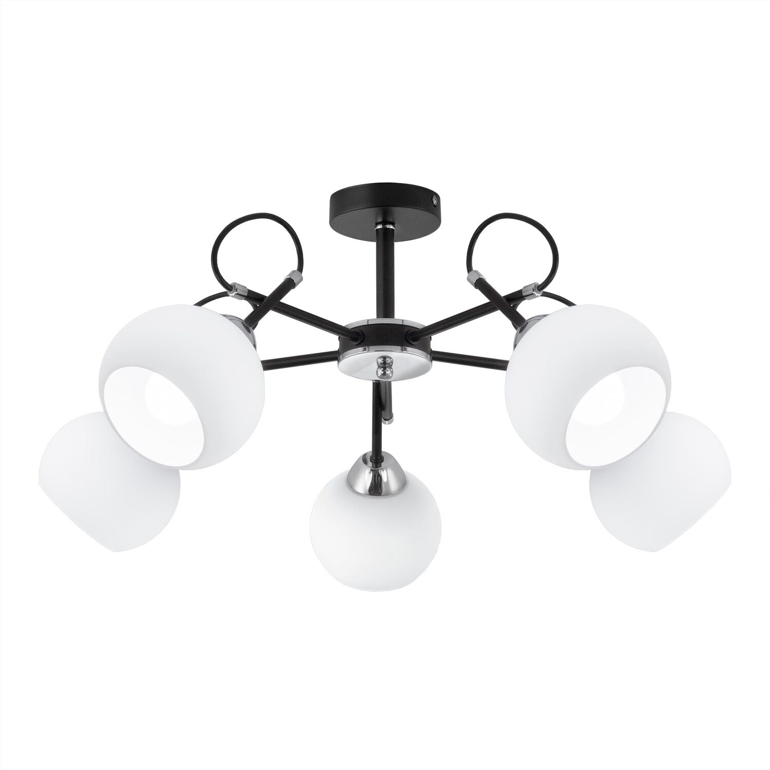 Потолочная люстра Citilux Стивен CL141251, арматура черная, плафоны стекло белое