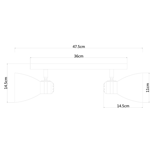 Спот Arte Lamp Mercoled A5049AP-2WH, арматура белая / хром, плафоны металл белый, 38х17 см - фото 1