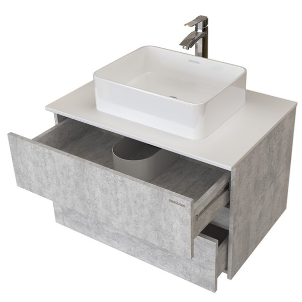 Мебель для ванной Grossman Эдванс 80, цвет цемент светлый - фото 1